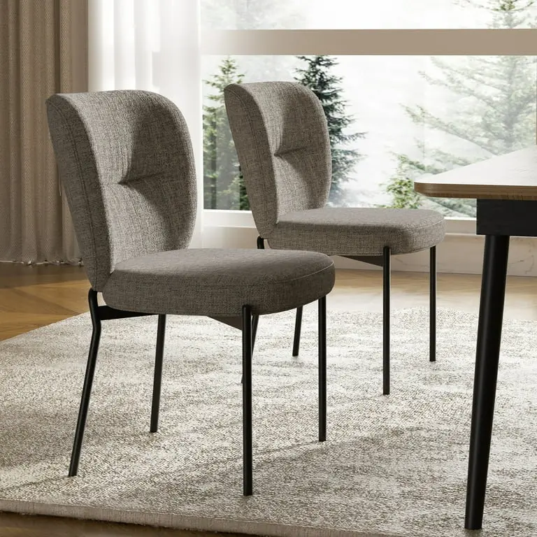 Silla para comedor de tela color gris